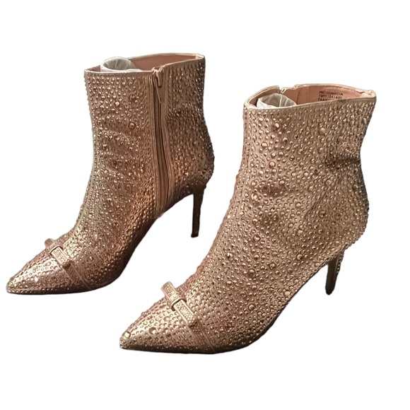INC International Concepts Shoes - INC Rose Gold Studded Booties With Bow 6/5